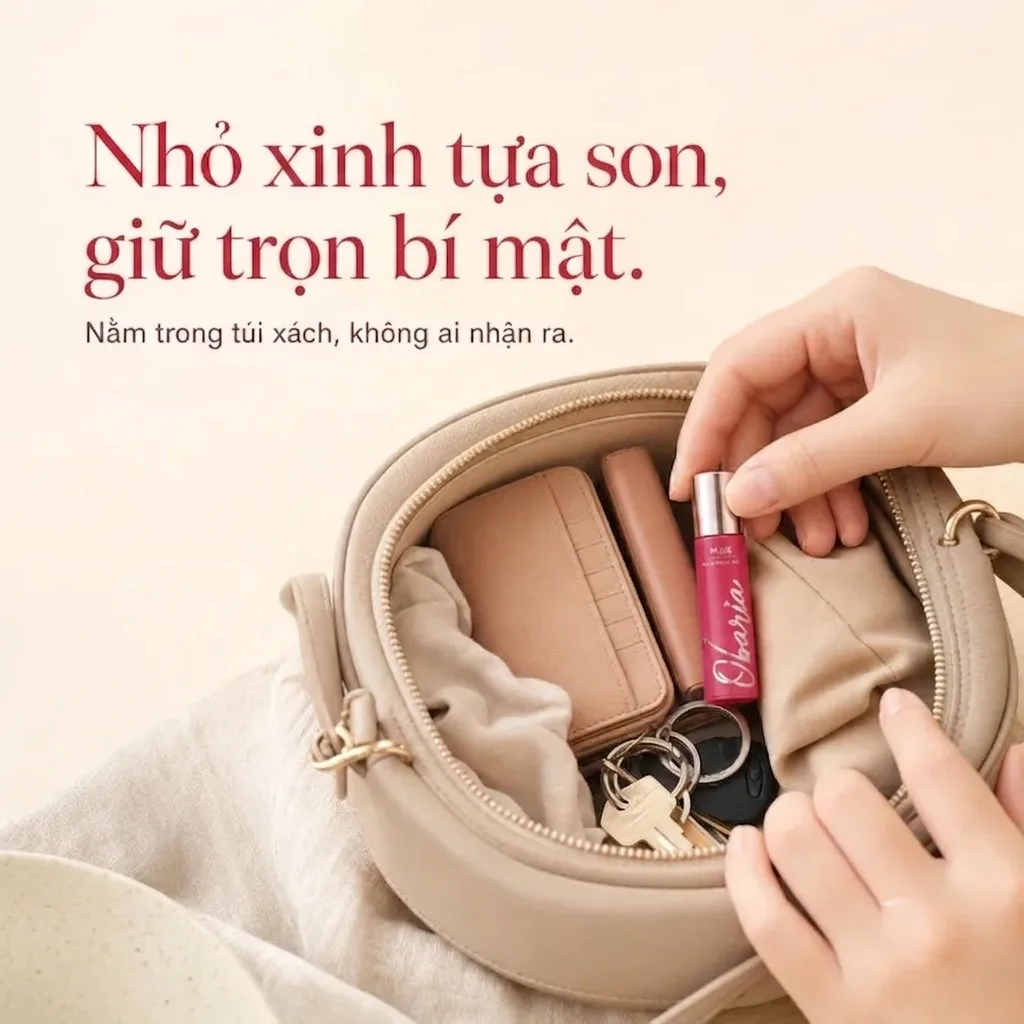 Nhỏ xinh tựa son, giữ trọn bí mật - lọ lăn Obaria 10ml trong túi xách